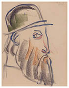 Man with Beard, pastel by Henri Gaudier-Brzeska, 1912